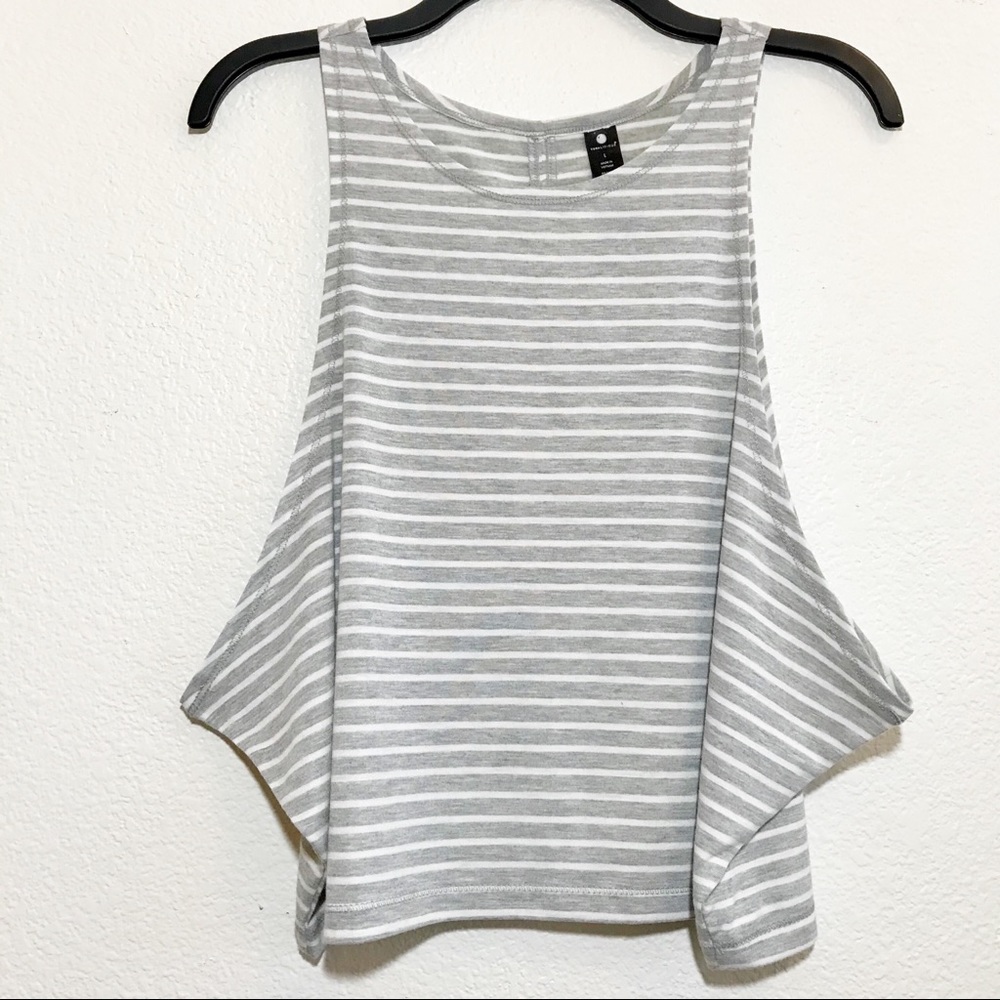 Yogalicious Grey/White Stripe Tank size large